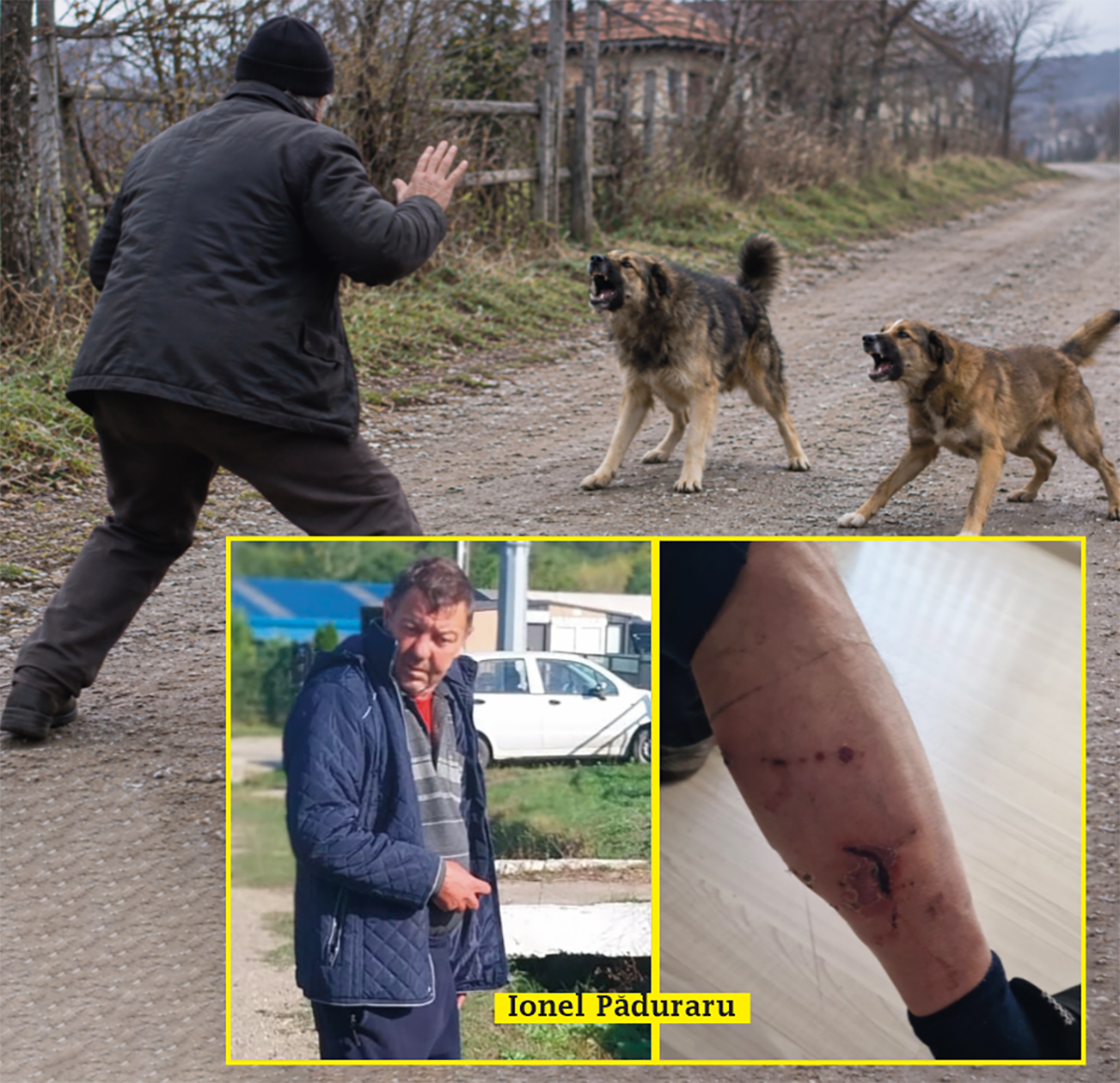 La Roșiești, un bărbat a fost mușcat de o haită de câini vagabonzi și a ajuns la spital. Nu a reacționat de frică să nu fie acuzat de cruzime față de animale